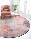 Urban Hub Collection Area Rug -  Avenue Round Multi  lifestyle 13