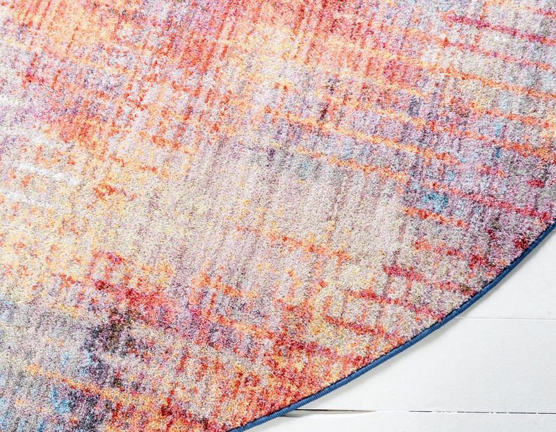Urban Hub Collection Area Rug -  Avenue Round Multi  lifestyle 27