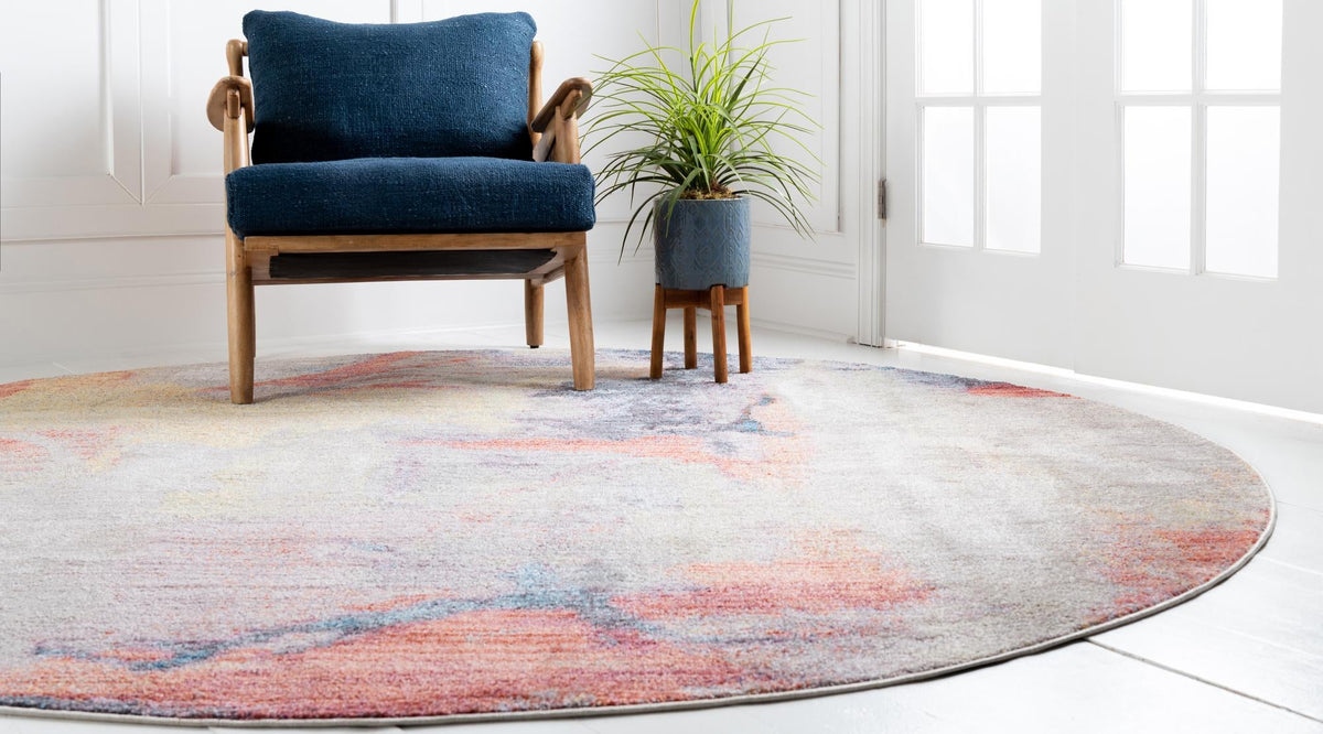 Urban Hub Collection Area Rug -  District Round Multi  lifestyle 17