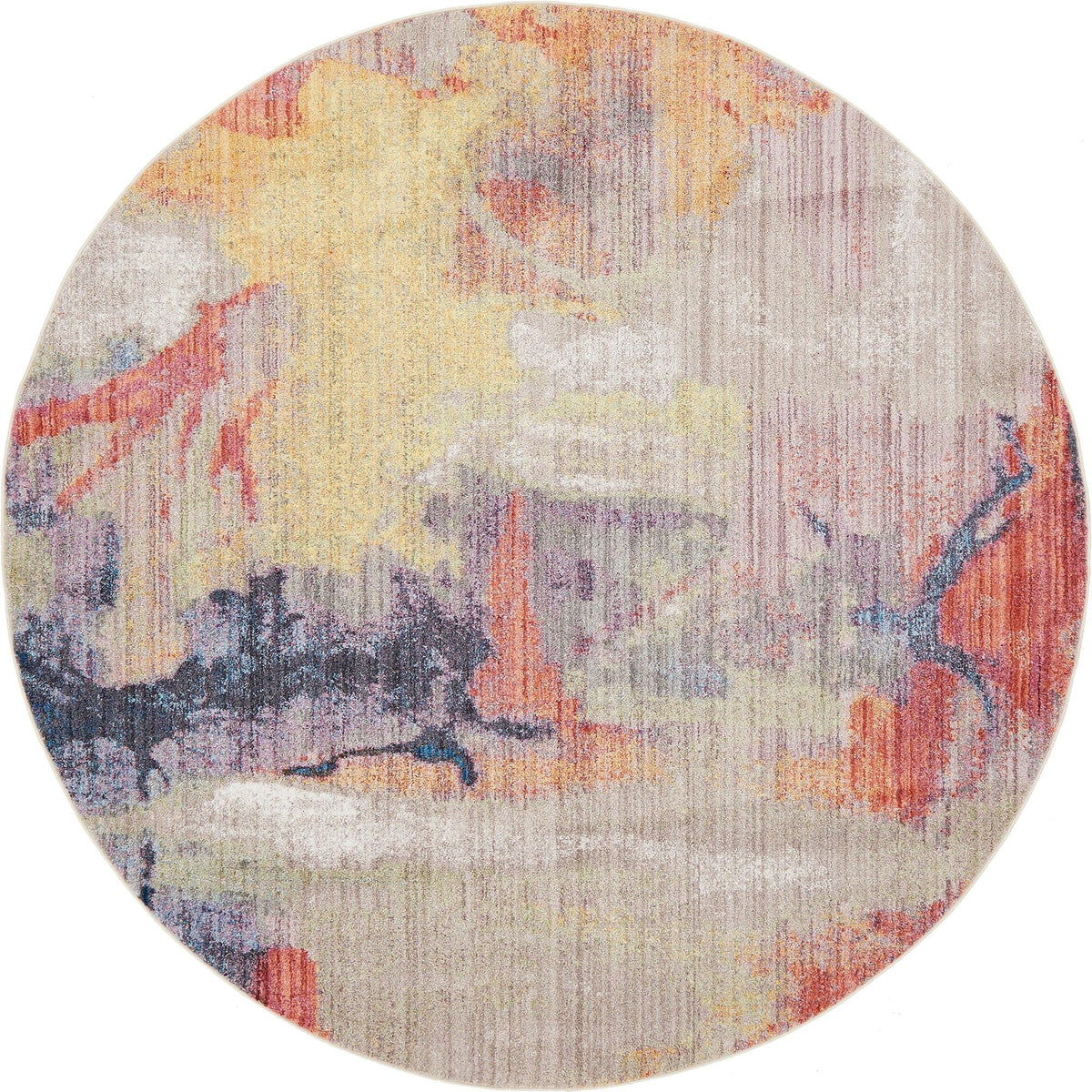 Urban Hub Collection Area Rug -  District Round Multi  lifestyle 11
