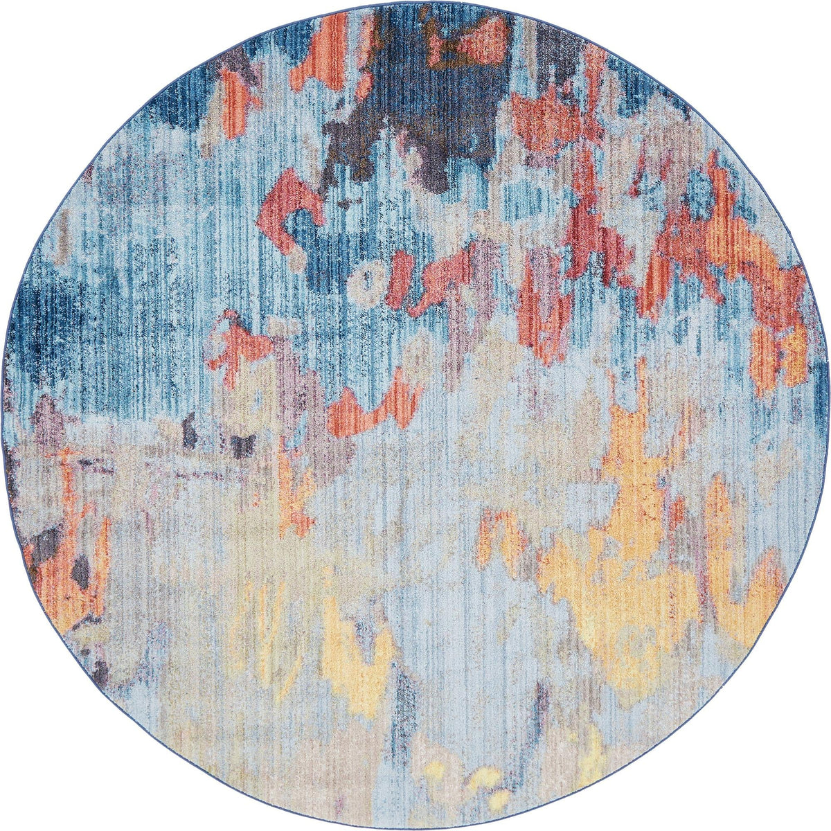 Urban Hub Collection Area Rug -  Alley Round Multi  lifestyle 3
