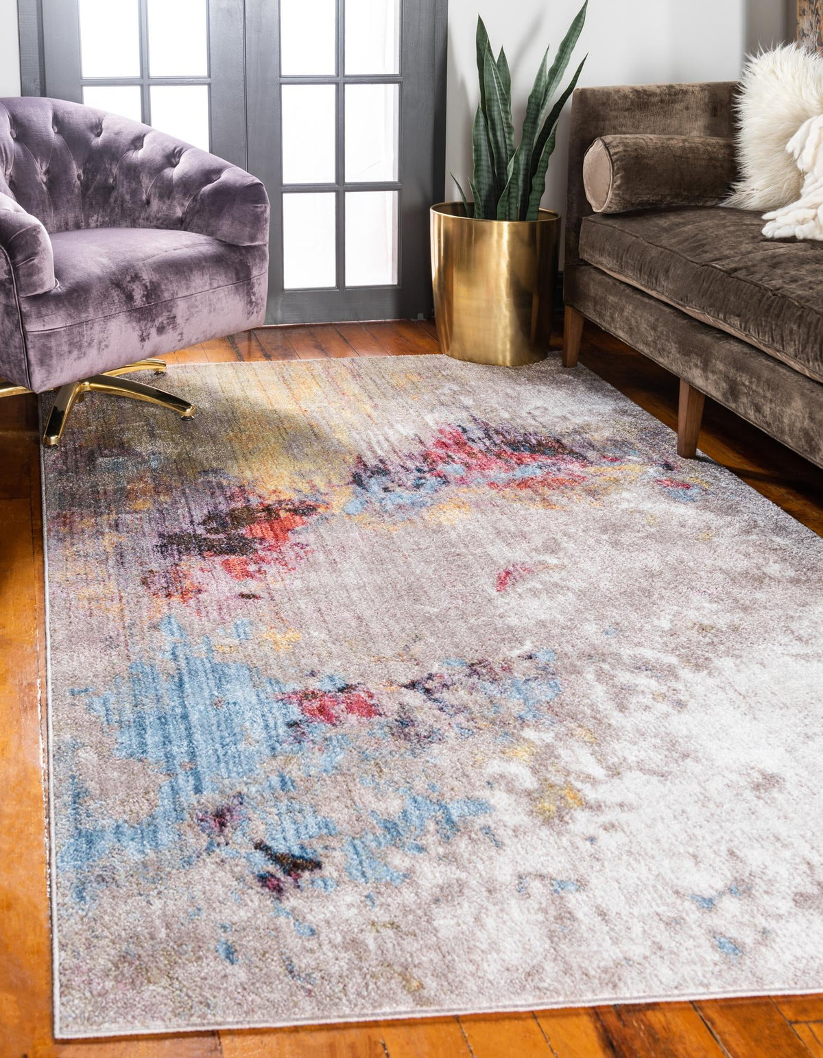 Urban Hub Collection Area Rug -  Boulevard Rectangle Multi  lifestyle 2