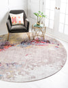 Urban Hub Collection Area Rug -  Boulevard Round Multi  lifestyle 14