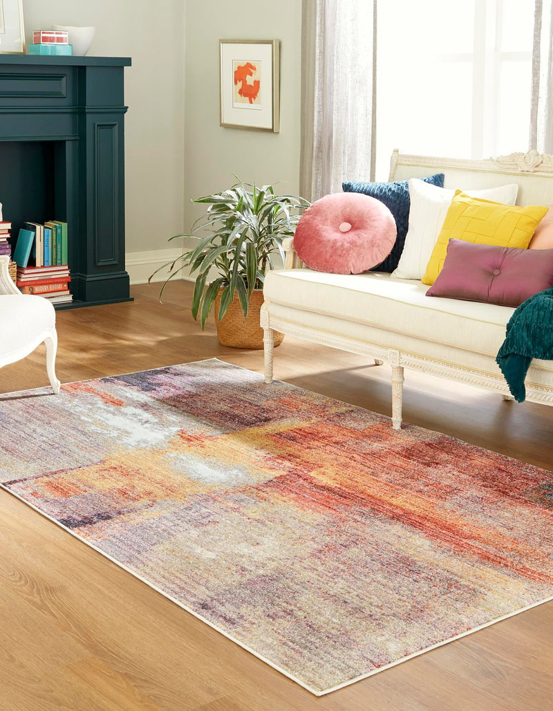Urban Hub Collection Area Rug -  Cityscape Rectangle Multi  lifestyle 3