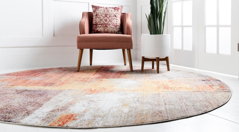 Urban Hub Collection Area Rug -  Cityscape Round Multi  lifestyle 19