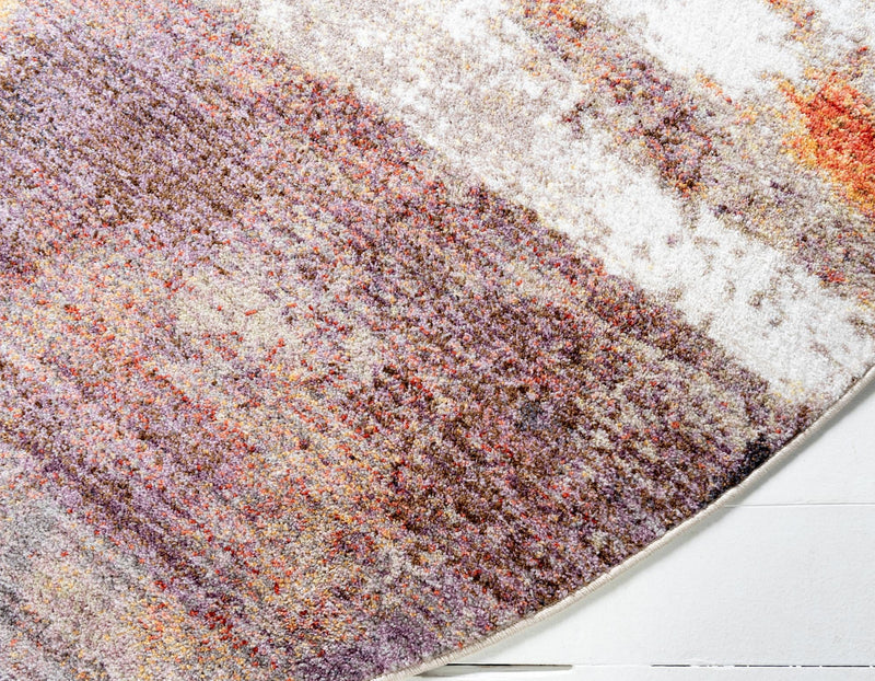 Urban Hub Collection Area Rug -  Cityscape Round Multi  lifestyle 21