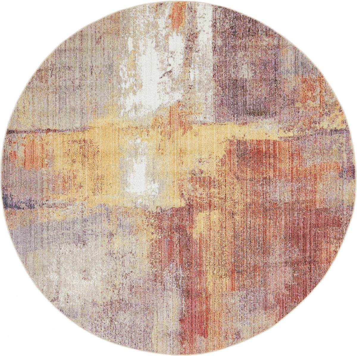 Urban Hub Collection Area Rug -  Cityscape Round Multi  lifestyle 2