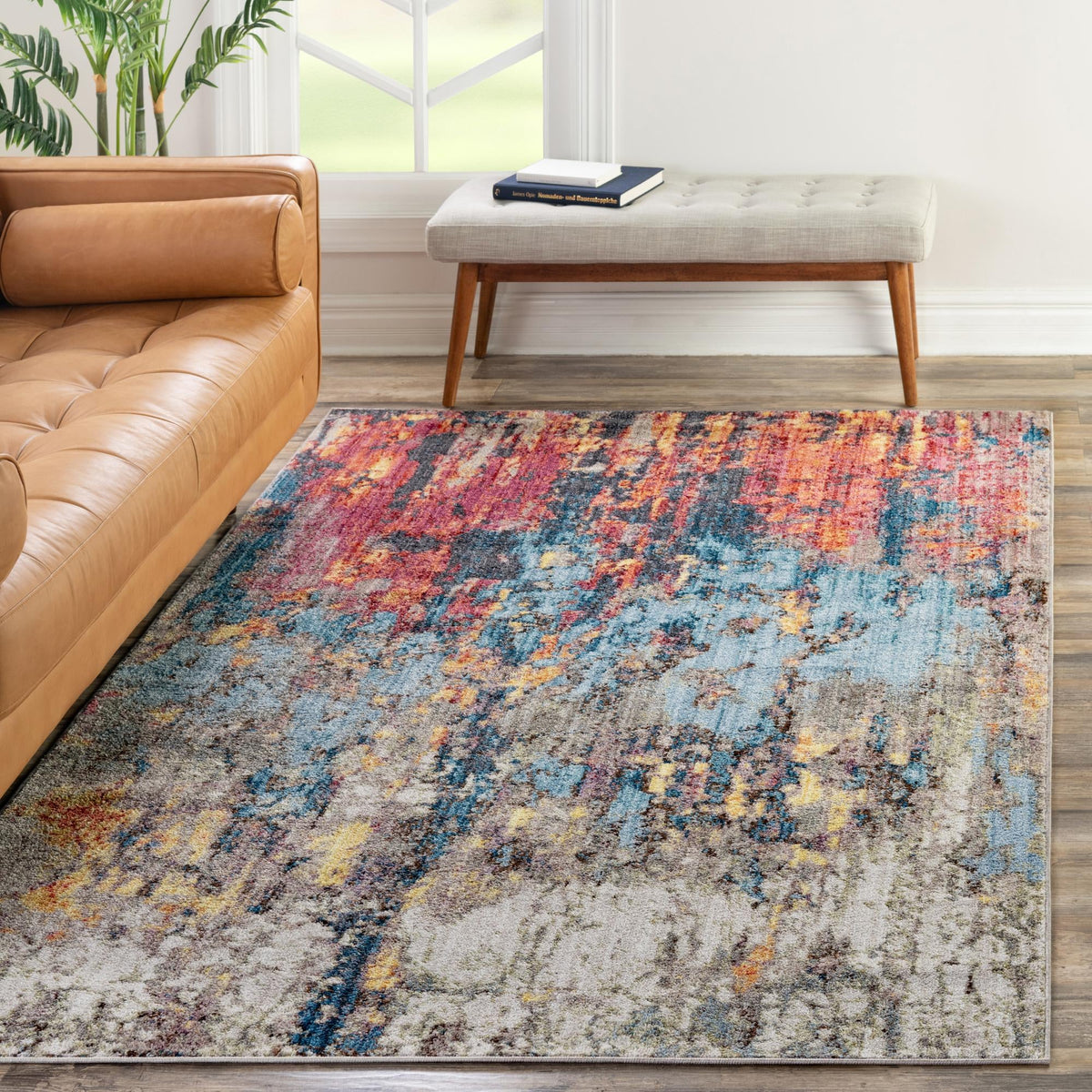 Urban Hub Collection Area Rug -  Junction Rectangle Multi  lifestyle 15