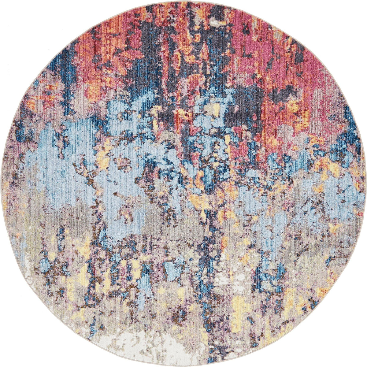 Urban Hub Collection Area Rug -  Junction Round Multi  lifestyle 2