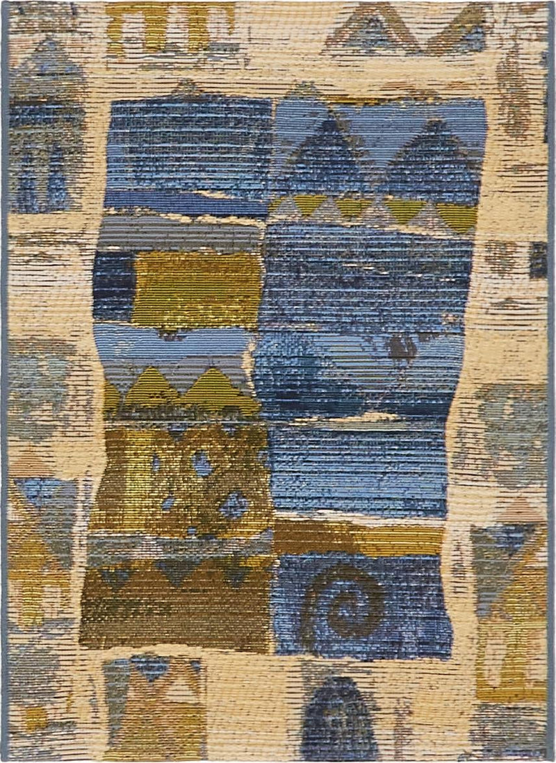 Urban Terrace Collection Area Rug -  Cobblestone Rectangle Blue  lifestyle 2