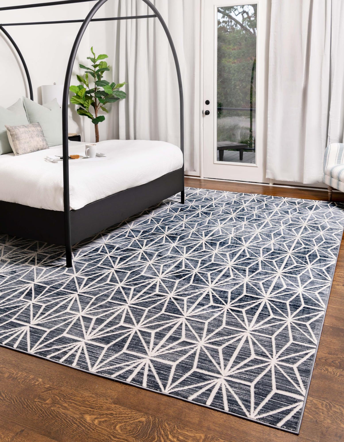 Metro Heights Collection Area Rug -  Hudson Rectangle Navy Blue  lifestyle 6