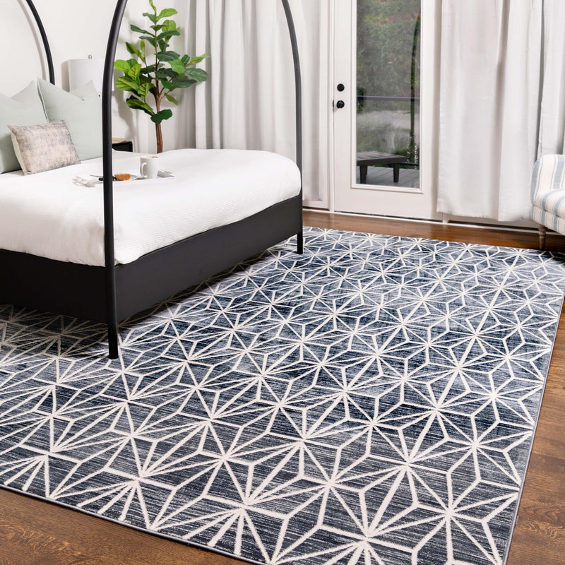 Metro Heights Collection Area Rug -  Hudson Rectangle Navy Blue  lifestyle 50