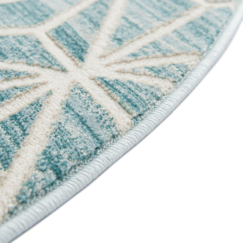 Metro Heights Collection Area Rug -  Hudson Round Blue  lifestyle 92