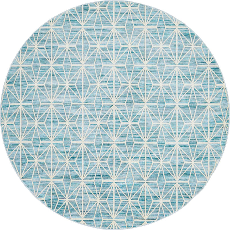Metro Heights Collection Area Rug -  Hudson Round Blue  lifestyle 69