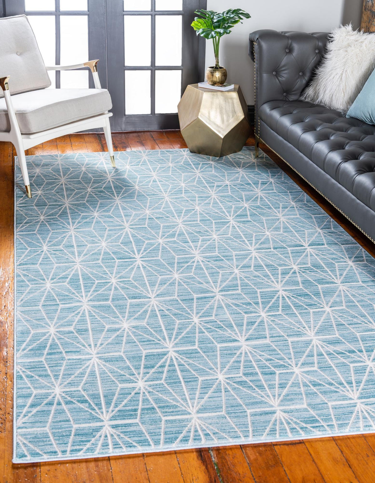 Metro Heights Collection Area Rug -  Hudson Rectangle Blue  lifestyle 9