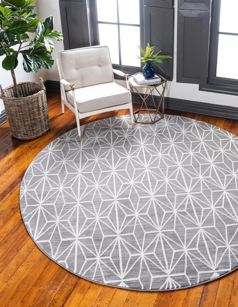 Metro Heights Collection Area Rug -  Hudson Round Gray  lifestyle 73