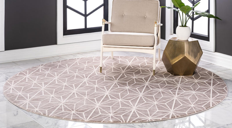 Metro Heights Collection Area Rug -  Hudson Round Brown  lifestyle 70