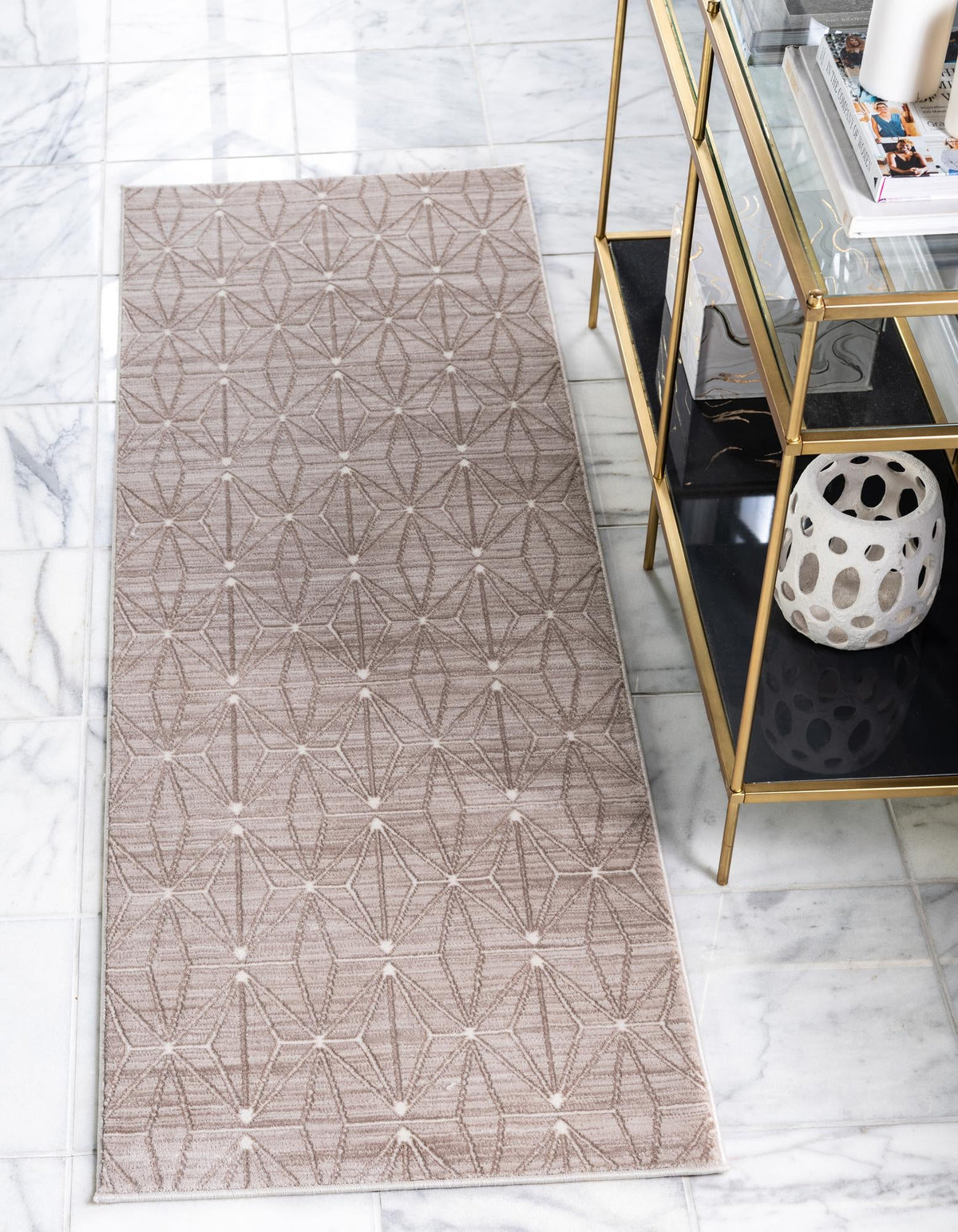 Metro Heights Collection Area Rug -  Hudson Runner Light Brown  lifestyle 74