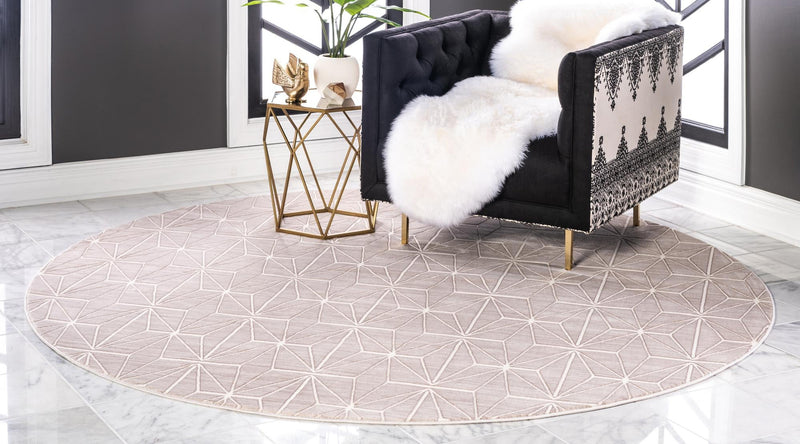 Metro Heights Collection Area Rug -  Hudson Round Light Brown  lifestyle 92