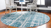 Metro Heights Collection Area Rug -  Flatiron Round Turquoise  lifestyle 84