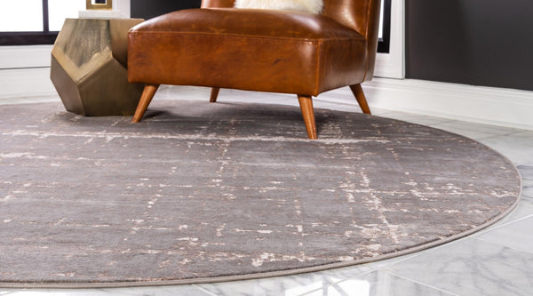 Metro Heights Collection Area Rug -  Flatiron Round Gray  lifestyle 53