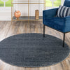 Metro Heights Collection Area Rug -  Hamilton Round Navy Blue  lifestyle 69