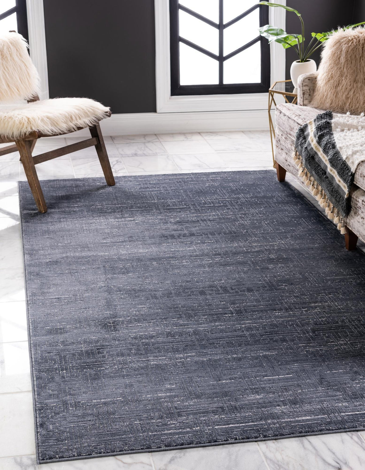 Metro Heights Collection Area Rug -  Hamilton Rectangle Navy Blue  lifestyle 4