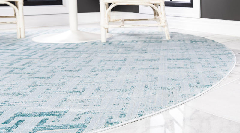 Metro Heights Collection Area Rug -  Hamilton Round Blue  lifestyle 50