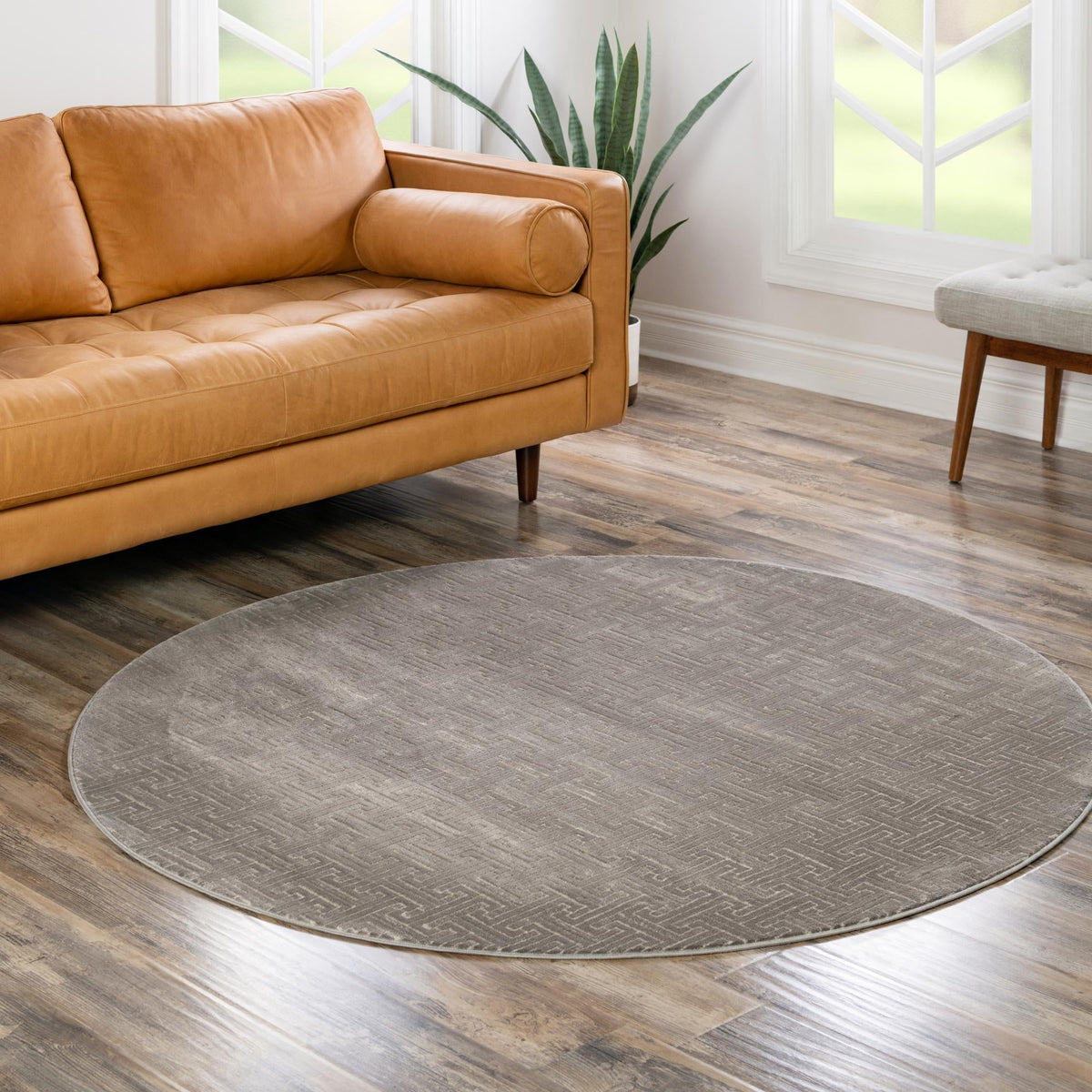 Metro Heights Collection Area Rug -  Hamilton Round Gray  lifestyle 68