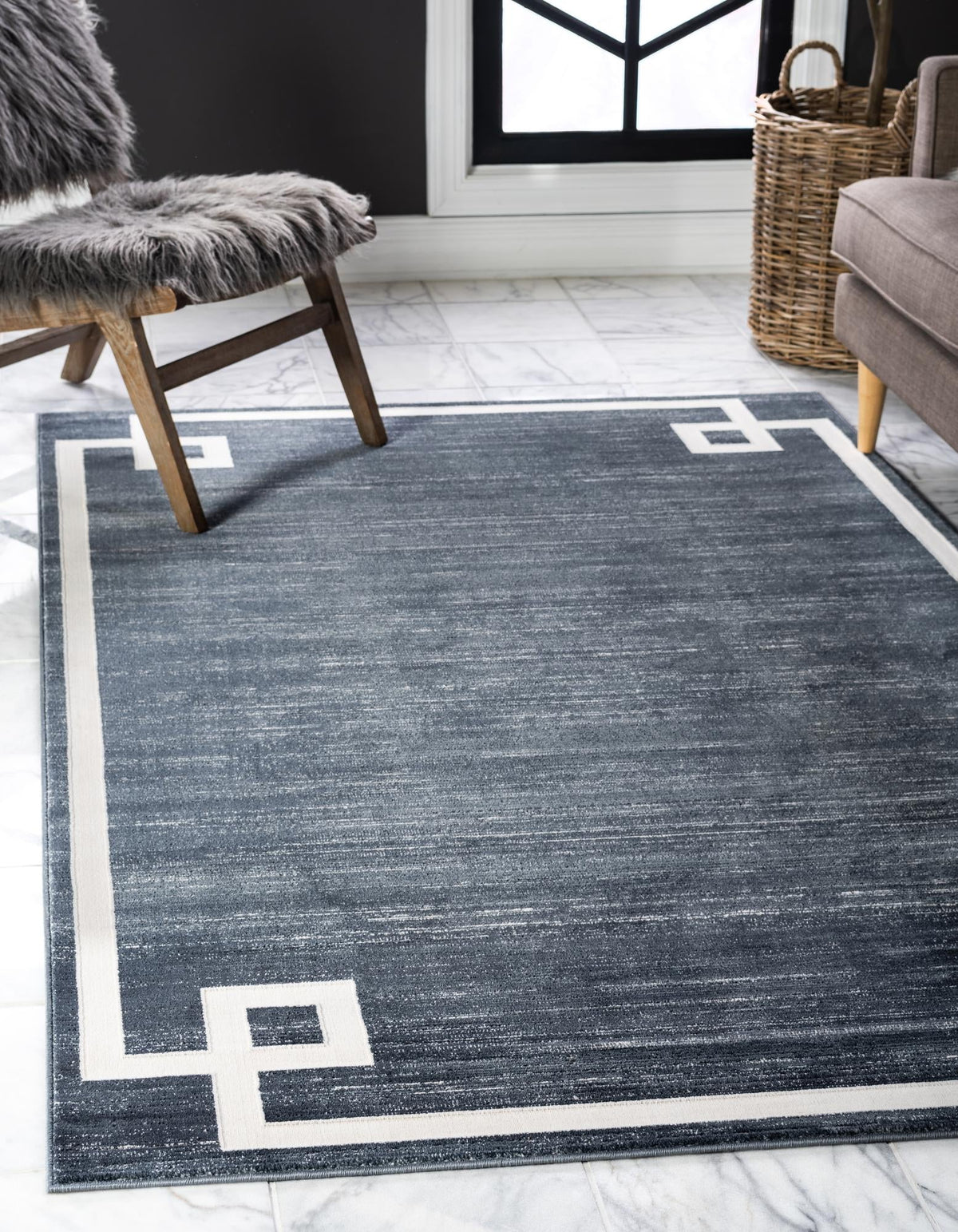 Metro Heights Collection Area Rug -  Bronx Rectangle Navy Blue  lifestyle 5