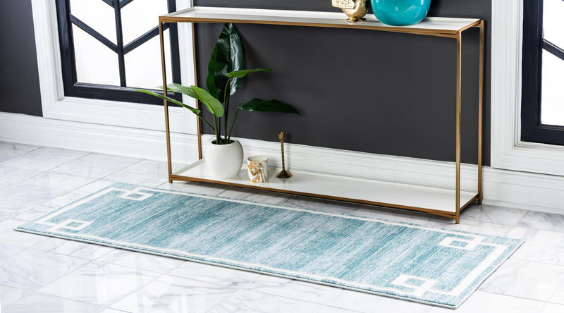 Metro Heights Collection Area Rug -  Bronx Runner Turquoise  lifestyle 76