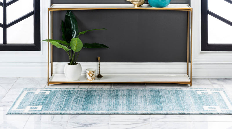 Metro Heights Collection Area Rug -  Bronx Runner Turquoise  lifestyle 89