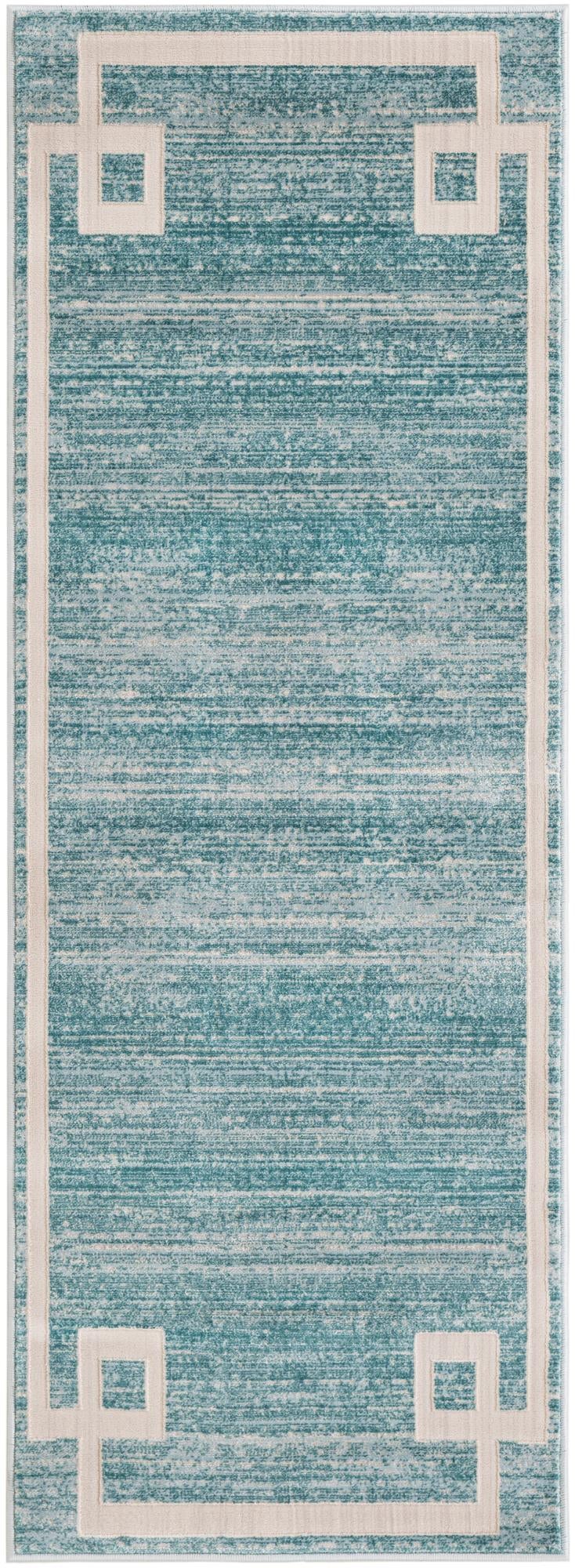 Metro Heights Collection Area Rug -  Bronx Runner Turquoise  lifestyle 98