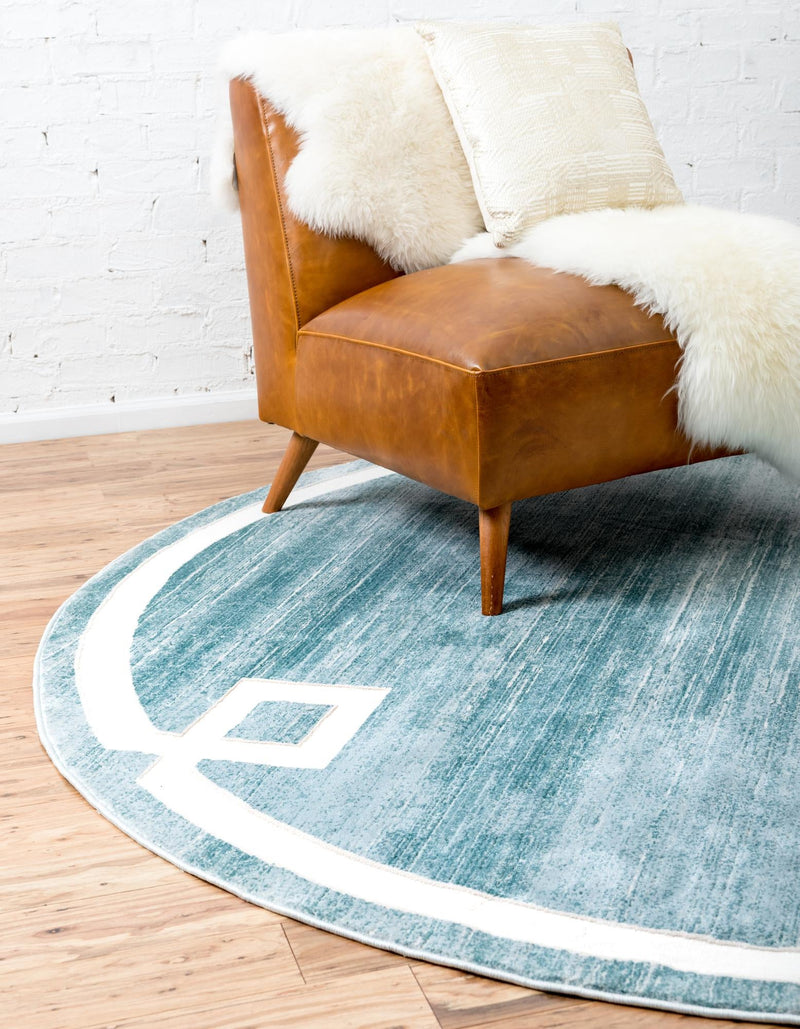 Metro Heights Collection Area Rug -  Bronx Round Turquoise  lifestyle 41