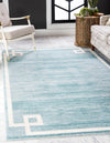 Metro Heights Collection Area Rug -  Bronx Rectangle Turquoise  lifestyle 6