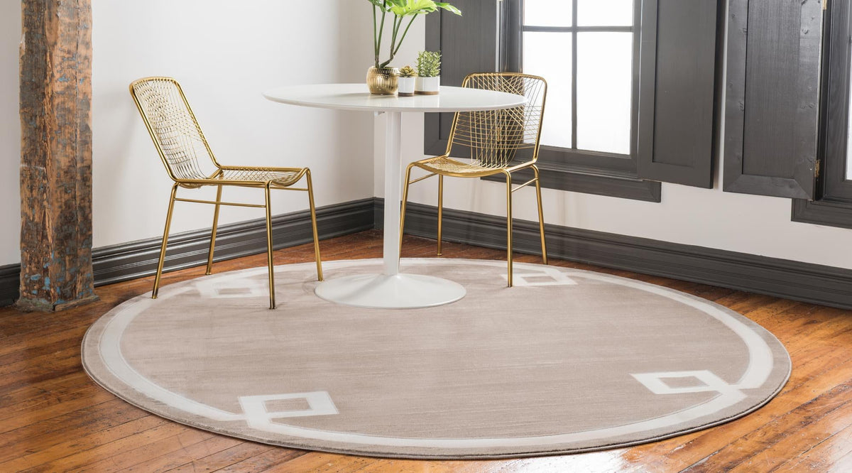 Metro Heights Collection Area Rug -  Bronx Round Light Brown  lifestyle 47