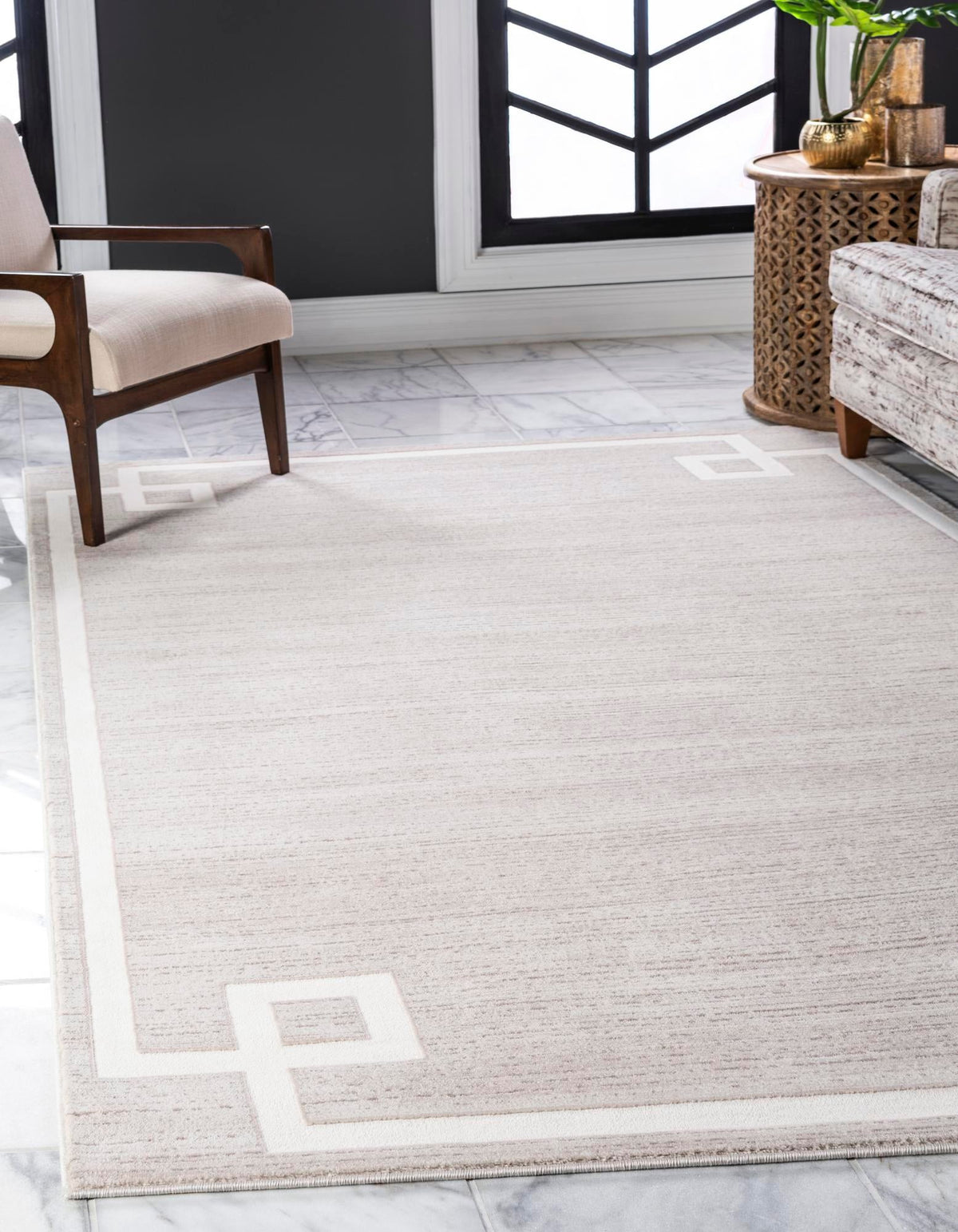 Metro Heights Collection Area Rug -  Bronx Rectangle Beige  lifestyle 4