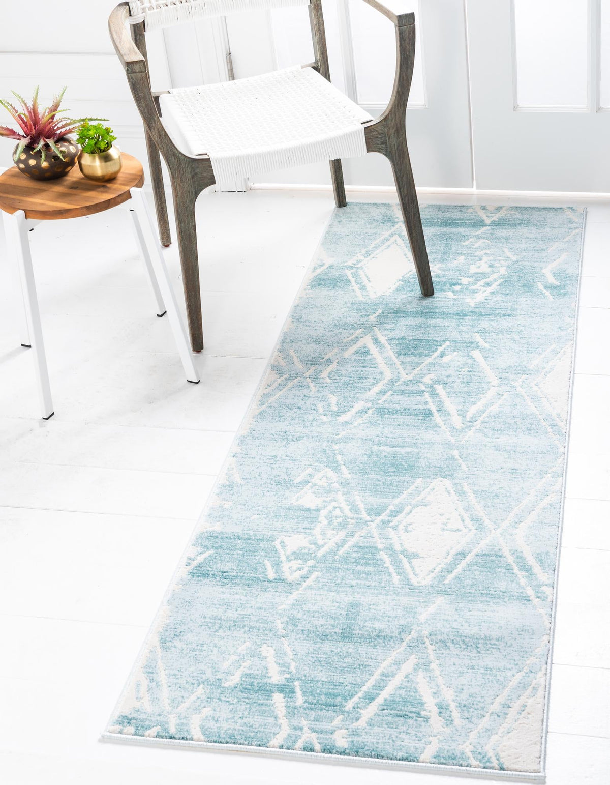 Metro Heights Collection Area Rug -  Madison Runner Turquoise  lifestyle 62