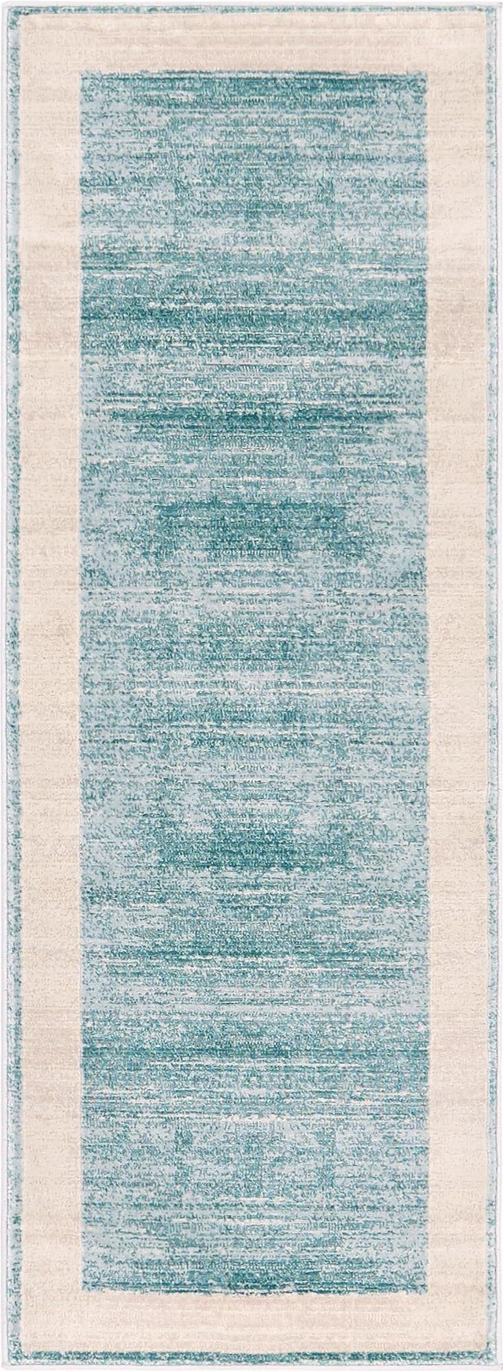 Metro Heights Collection Area Rug -  Park Runner Turquoise  lifestyle 97