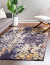 Venetian Tapestry Collection Area Rug - Murano Rectangle Navy Blue  lifestyle 4
