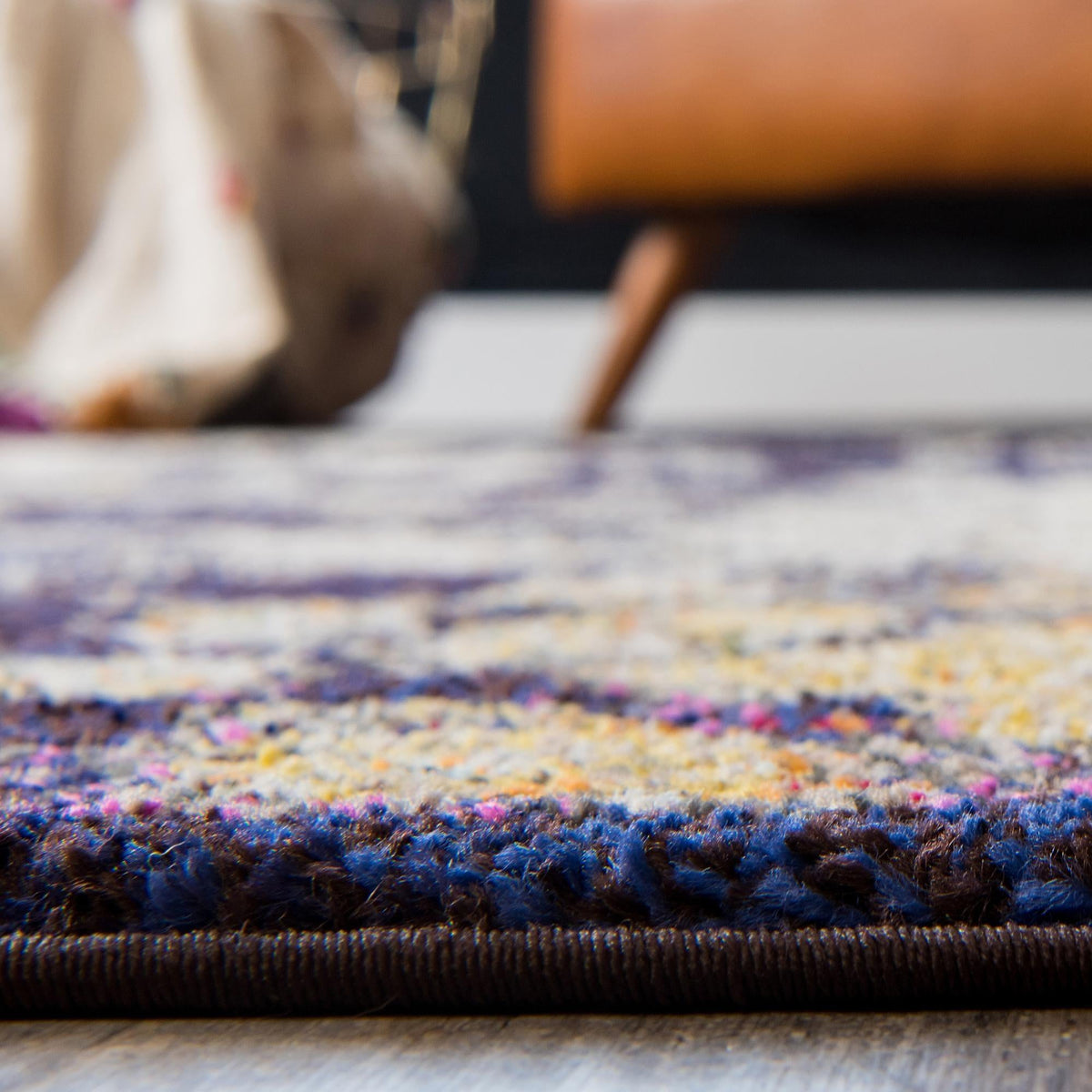Venetian Tapestry Collection Area Rug - Murano Rectangle Navy Blue  lifestyle 27