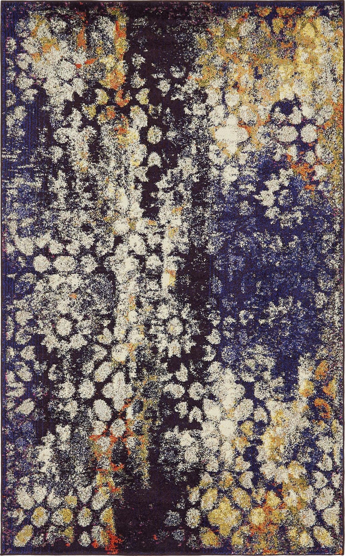 Venetian Tapestry Collection Area Rug - Murano Rectangle Navy Blue  lifestyle 2