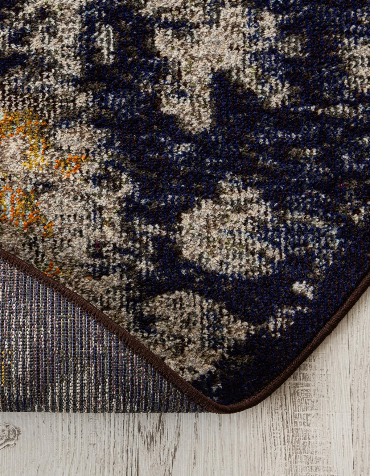 Venetian Tapestry Collection Area Rug - Murano Round Navy Blue  lifestyle 44