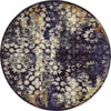 Venetian Tapestry Collection Area Rug - Murano Round Navy Blue  lifestyle 31
