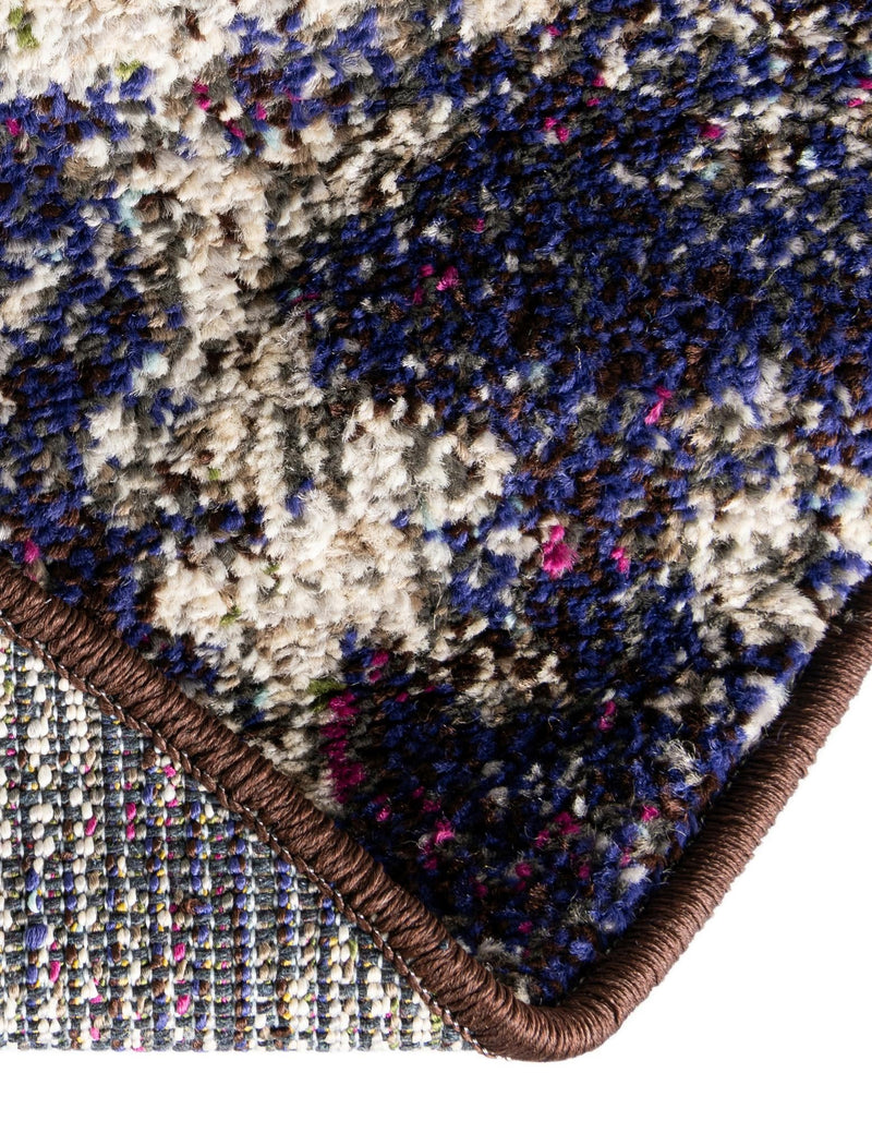 Venetian Tapestry Collection Area Rug - Murano Round Navy Blue  lifestyle 80