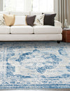 Riviera Elegance Collection Area Rug -  Menton (Blue) Square Blue  lifestyle 3