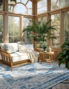 Riviera Elegance Collection Area Rug -  Menton (Blue) Square Blue  lifestyle 18
