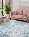 Riviera Elegance Collection Area Rug - Antibes (Light Blue) Square Light Blue  lifestyle 11