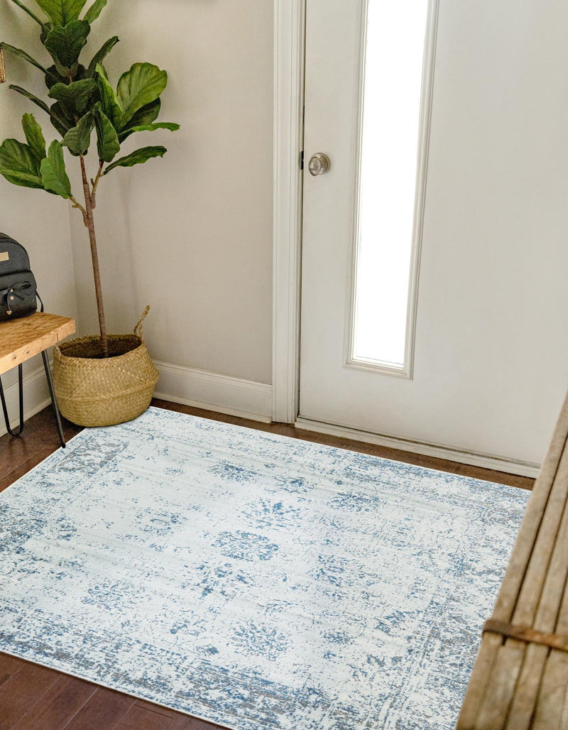 Riviera Elegance Collection Area Rug - Antibes (Light Blue) Square Light Blue  lifestyle 15