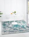 Riviera Elegance Collection Area Rug -  Menton (Turquoise) Square Turquoise  lifestyle 40